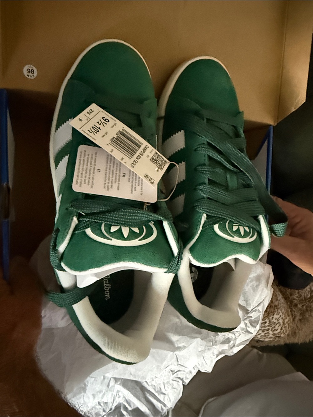 Adidas Campus Malbon 00s Golf Sneaker in Dark Green & White